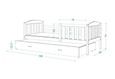 Dřevěná dětská postel KUBA P + matrace + rošt ZDARMA