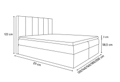 Čalouněná postel CASI + topper