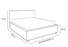 Čalouněná postel RAFO s matrací, 120x200
