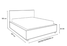 Čalouněná postel NYSA s matrací, 140x200