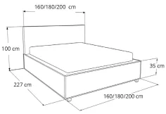 Čalouněná postel BERAM s matrací, 140x200
