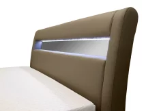 Čalouněná postel ZENONE s led osvětlením a matrací, 140x200