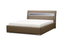 Čalouněná postel ZENONE s led osvětlením a matrací, 200x200