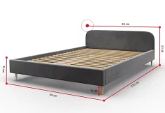 Jednolůžková čalouněná postel LIFE + rošt + matrace, 80x200
