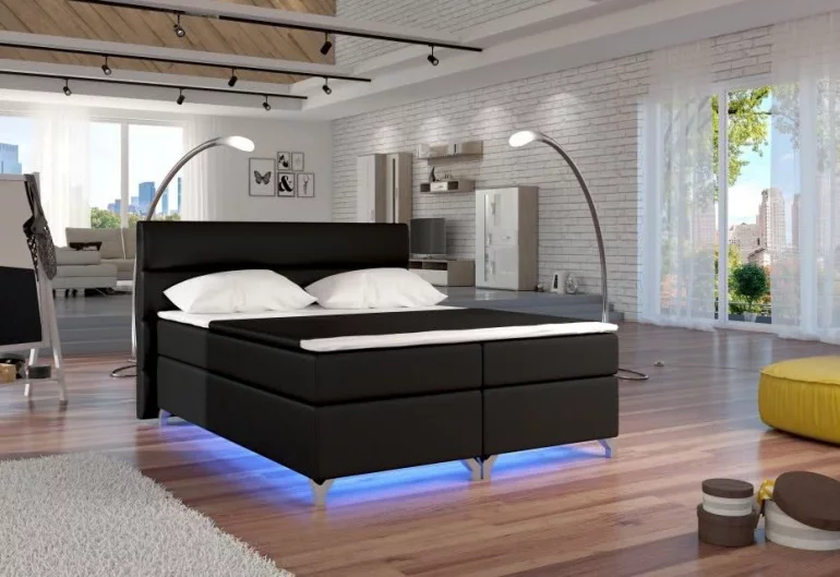 Čalouněná postel BASILIO, bez LED, 160x200, soft011 black