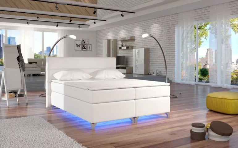 Čalouněná postel BASILIO, bez LED, 180x200, soft017 white