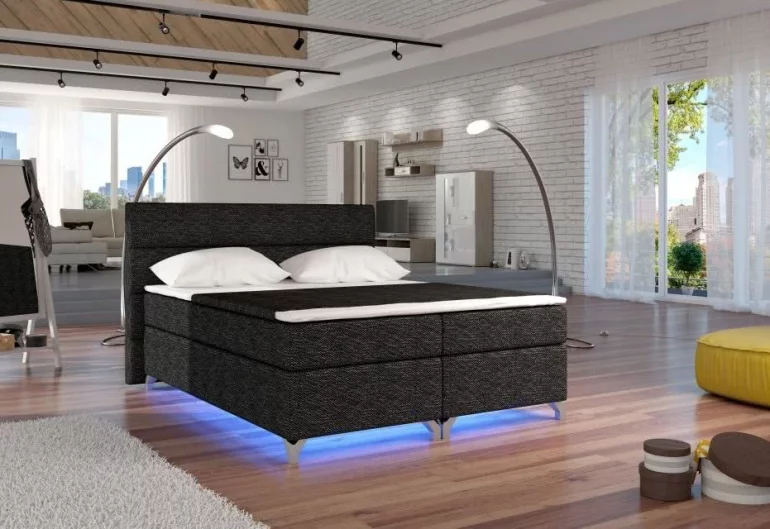 Čalouněná postel BASILIO, včetně LED, 160x200, berlin01
