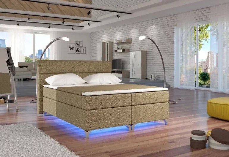 Čalouněná postel BASILIO, včetně LED, 160x200, berlin03