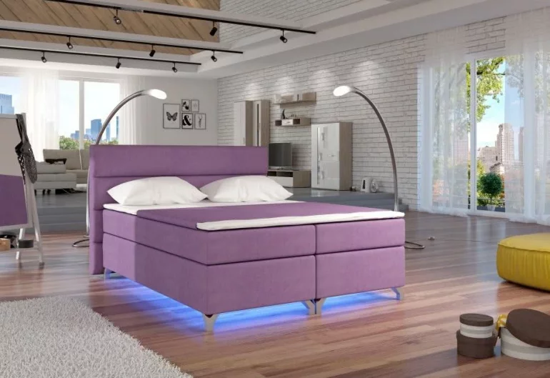 Čalouněná postel BASILIO, včetně LED, 160x200, Jasmine 65