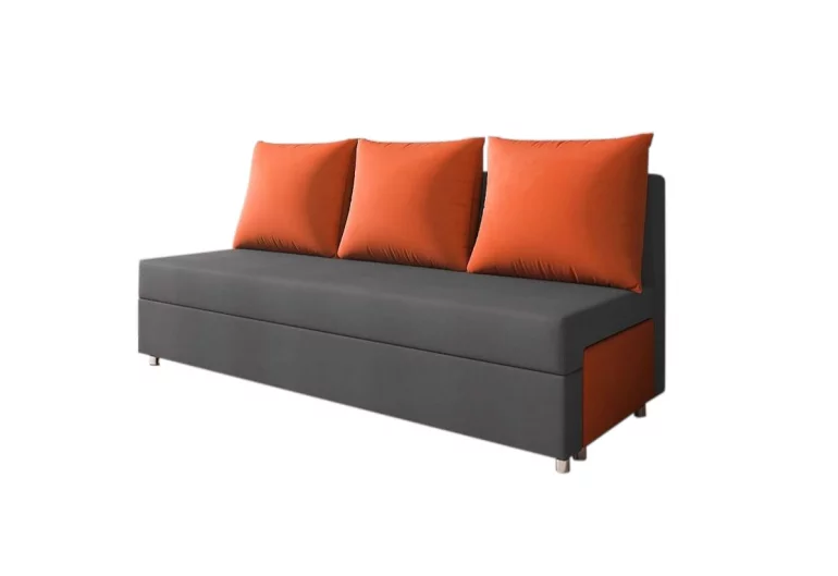 Canapea tapițată LISA, gri+portocaliu (alova 48/alova 50)