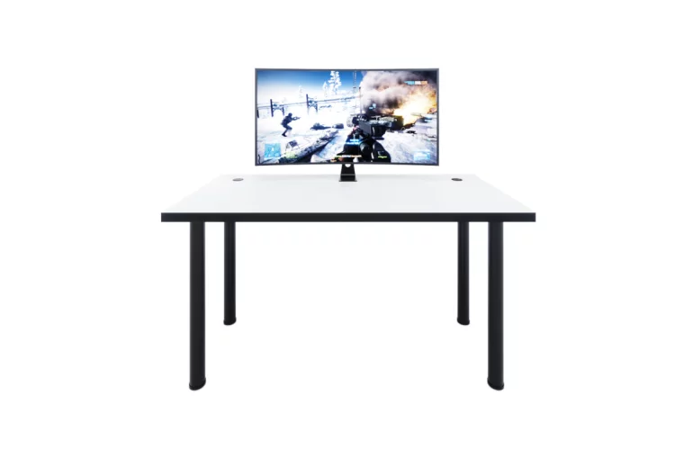 Masa pentru calculator CODE X1, 135x73-76x65, alb/picioare negre + USB HUB