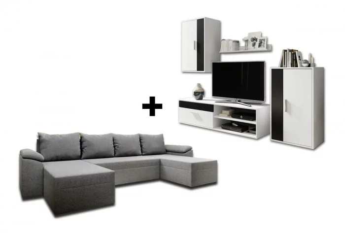 Canapeaua în formă de U BAILEY + mobila de sufragerie TORIKO GRATIS