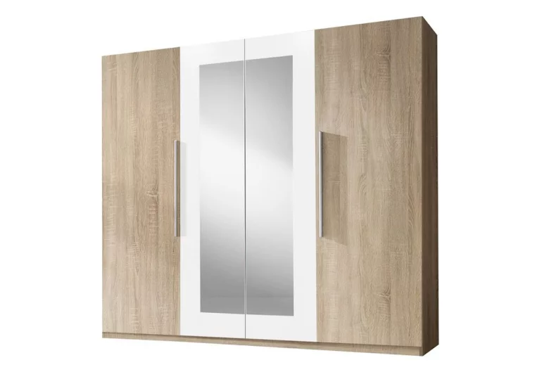 Dulap dormitor cu oglindă ERA (20), stejar sonoma/alb