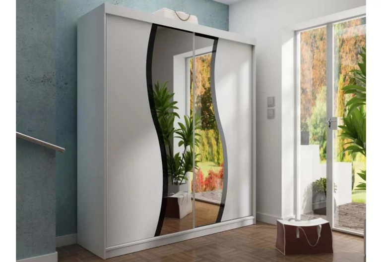 Dulap dormitor cu oglindă TALIA 9, 150x200x62, alb